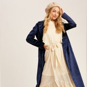 NWT Faux Suede‎ Royal Blue Duster